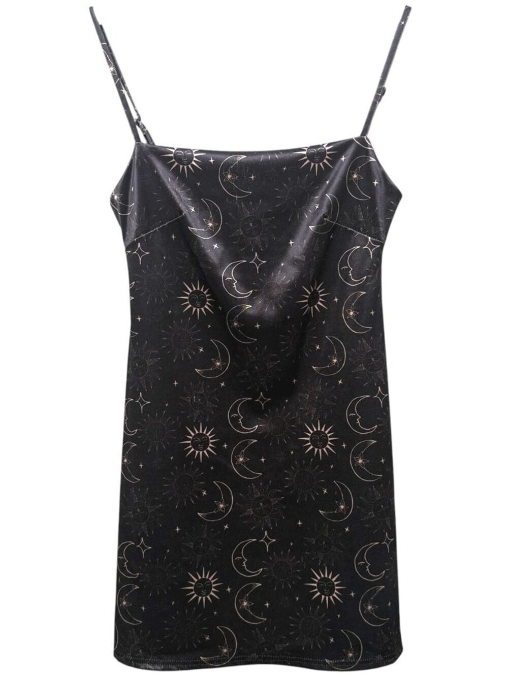 Urban Outfitters Celestial Print Slip Dress Size Small Charcoal Black Mini